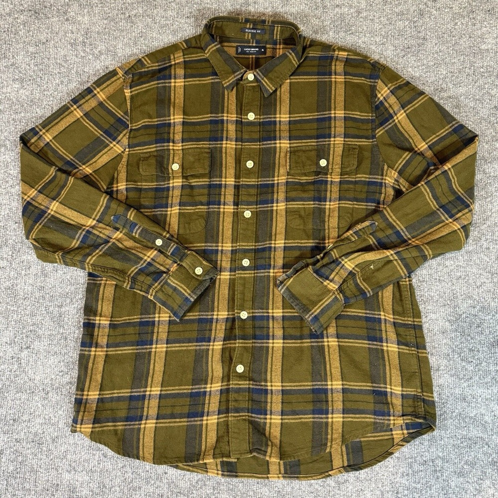 Lucky Brand Shirt Mens XL  Classic‎ Fit Plaid Button-Up